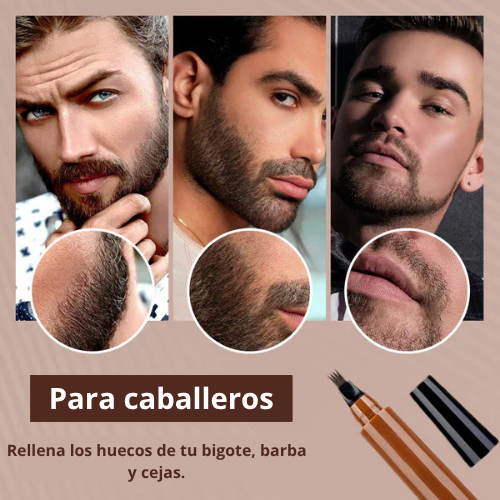 🔥 ¡Oferta 2x1! Lápiz impermeable de 4 puntas para una barba sin huecos y cejas definidas