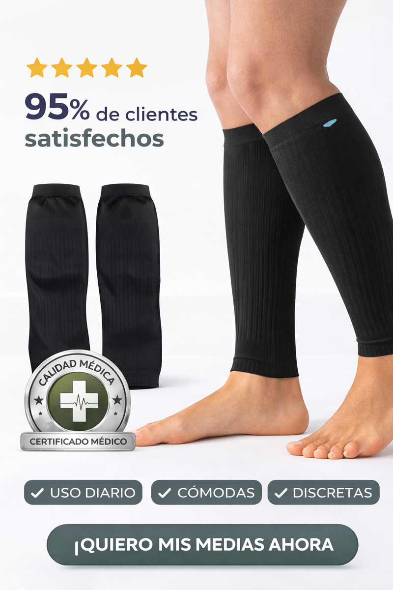 Medias de Compresión Anti-Varices y Dolor Muscular 15–20 mmHg