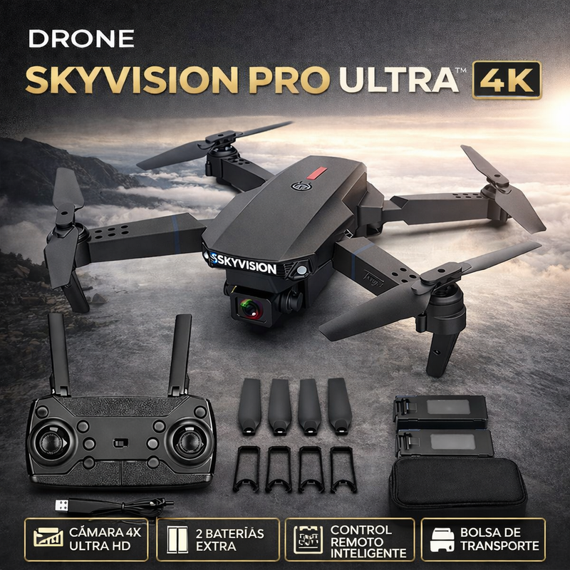 NUEVO DRONE SKYVISION PRO ULTRA™ 4K CON INTELIGENCIA ARTIFICIAL