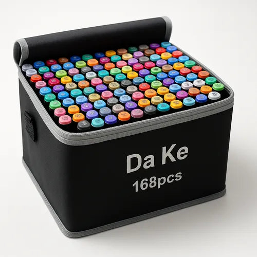 Kit Artístico Creativa™ – 168 Marcadores Premium de Doble Punta + Estuche Organizador