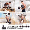 Kit Completo de Mancuernas con Pesas Ajustables para Entrenar en Casa — Barra Larga y Guía de Entrenamiento Incluidas