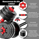 Kit Completo de Mancuernas con Pesas Ajustables para Entrenar en Casa — Barra Larga y Guía de Entrenamiento Incluidas